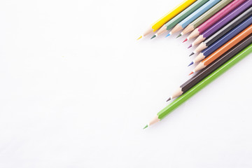 Color pencils isolated on white background