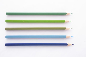 Color pencils isolated on white background