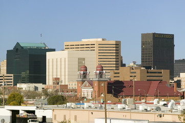 Fototapeta na wymiar Panoramic view of skyline and downtown El Paso Texas, border town to Juarez, Mexico