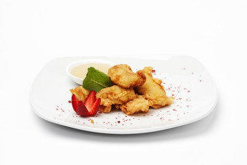 Gourment meat on white plate