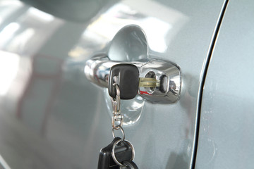 key at car handle
