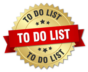 Obraz premium to do list 3d gold badge with red ribbon