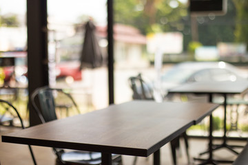 Blurred cafe restaurant with bokeh background.