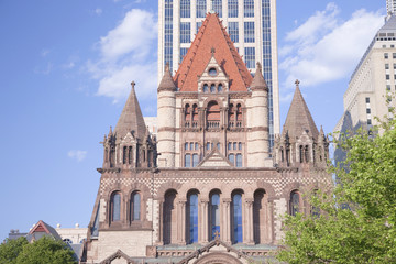Obraz premium Trinity Church in Copley Square designed by Hobson Richardson, Boston, MA., New England, USA