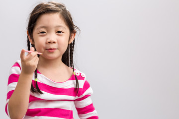 Child Eating Snack Background / Child Eating Snack / Child Eating Snack on Isolated White Background