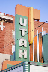 Utah Cinema Marquee, Logan, Utah - obrazy, fototapety, plakaty