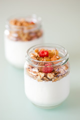 delicious and healthy yogurt with granola