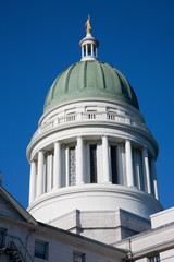 Fototapeta na wymiar Historic Maine State Capitol Building, Augusta Maine, the state capital.