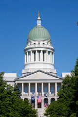 Historic Maine State Capitol Building, Augusta Maine, the state capital.
