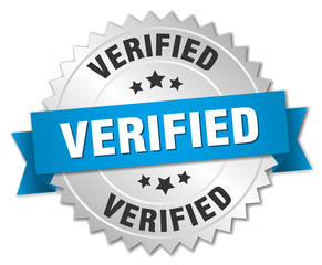 verified 3d silver badge with blue ribbon