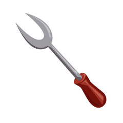 Fork for meat isolated illustration