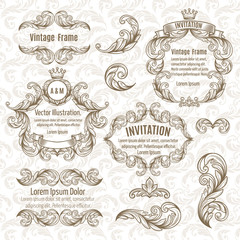 set  frame and vintage design elements