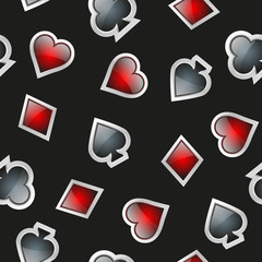 Universal casino cards seamless patterns.