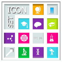Abstract creative concept vector set of science and education