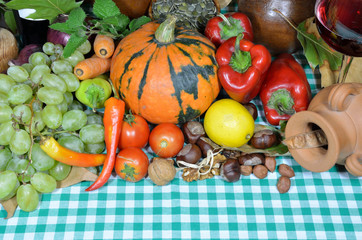 Pumpkin and vegetables