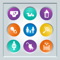 Abstract creative concept vector set of family icons for web and