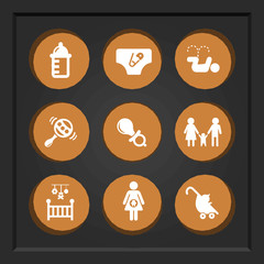 Fototapeta premium Abstract creative concept vector set of family icons for web and