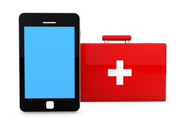 3d cellphone and first aid box