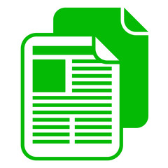 Icono aislado copiar documento verde