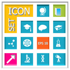 Abstract creative concept vector set of science and education