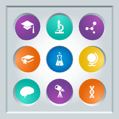 Abstract creative concept vector set of science and education