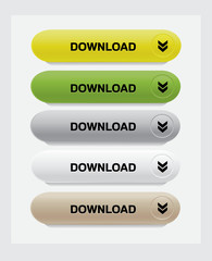 Download. Set of web interface buttons.