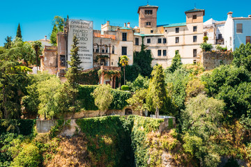 Palacio del Rey Moro and hanging gardens in Ronda, Spain.