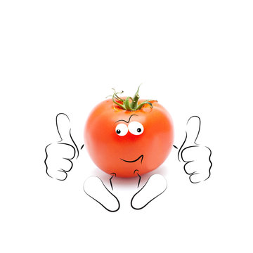 recommend clip art: Cartoon tomato giving a double thumbs up