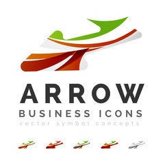 Set of arrow logo business icons