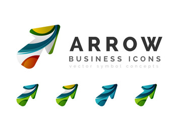 Set of arrow logo business icons