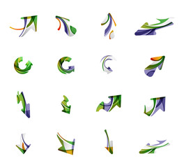 Obraz premium Set of arrow logo business icons