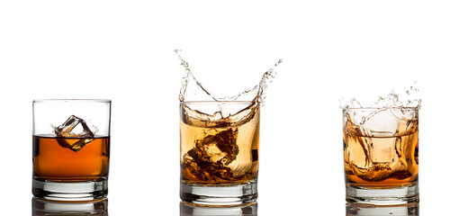 whisky splash isolated on a white background