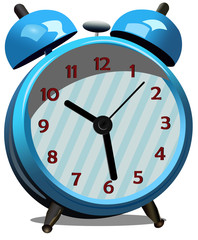 Vector format of blue mechanical alarm clock