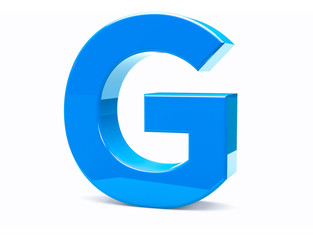 3D G Isolated Letter Render. Metal Type Character.