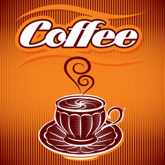 stylized cup of coffee on an abstract background