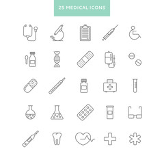 set of minimalistic medical icons