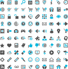 Internet Webshop Online Website Iconset blue