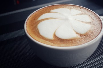 Vintage latte art coffee