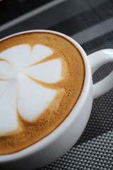 Vintage latte art coffee