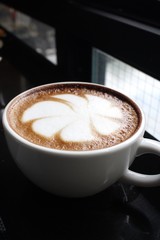 Vintage latte art coffee