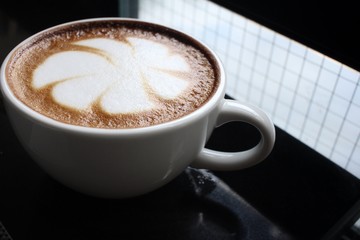 Vintage latte art coffee
