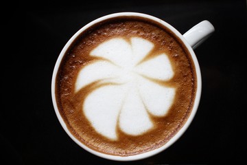 Vintage latte art coffee