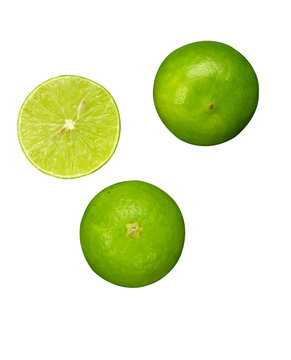 thai green lemon on white background