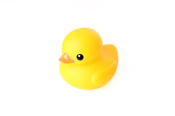 Yellow Rubber Duck Isolated on White Background.