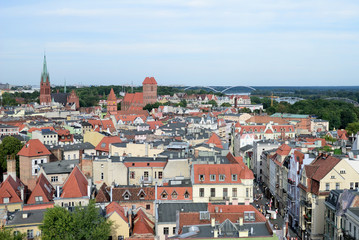 Naklejka na ściany i meble panorama Torunia - widok na Nowe Miasto