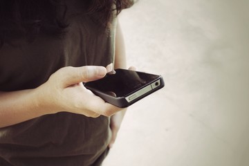 Woman using smart phone