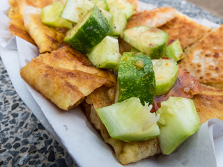 rotee mataba with cucumber close up