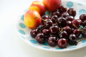Cherries with nectarines