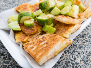rotee mataba with cucumber focusing at rotee