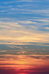 Fototapeta na wymiar Sunset over the Charente-Maritime region of France